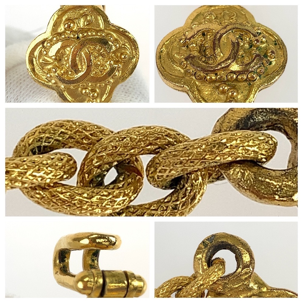 Chanel Chanel Gripoix Coco Mark Stone Gold-Plated Necklace Metal Necklace - Picture 4 of 8